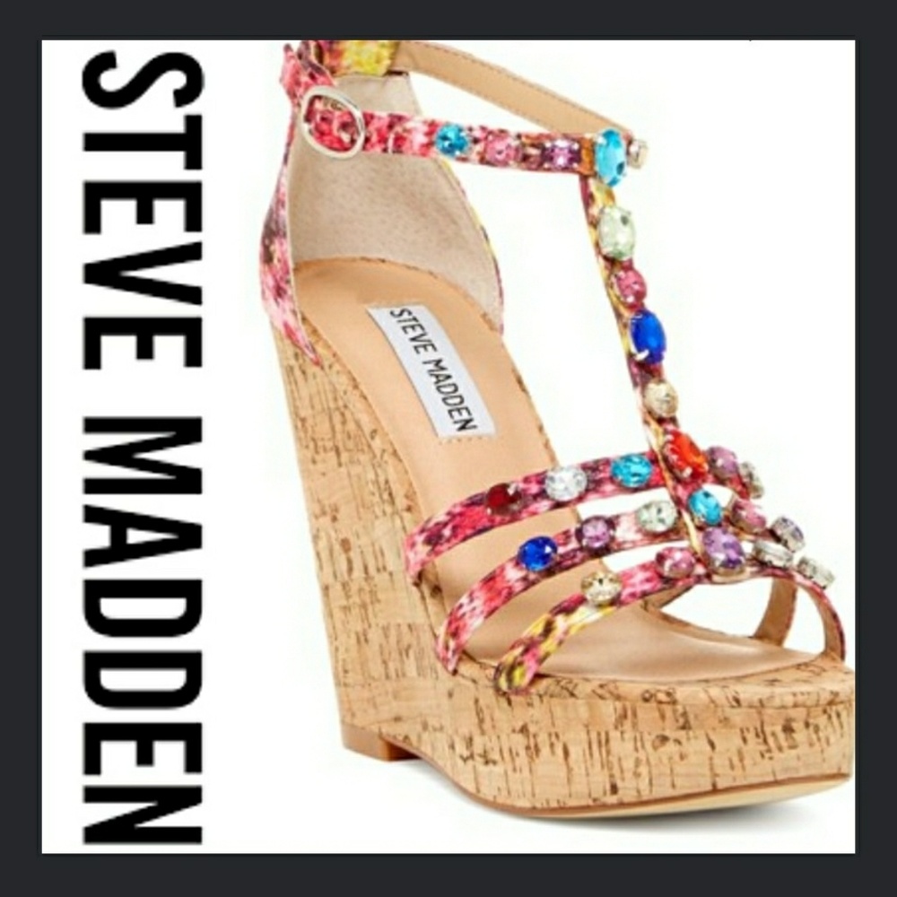 👑Steve Madden👑Faara Jeweled Wedge Sandal👑